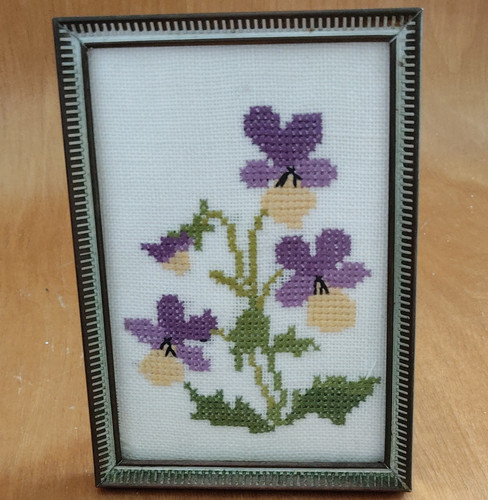Framed finished cross stitch - framed,