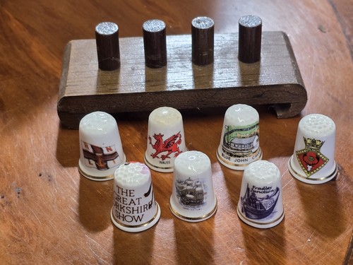 Vintage thimbles wooden - vintage,