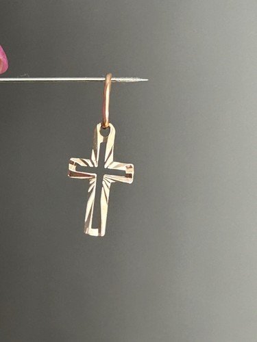 14ct rose gold cross - , pendant