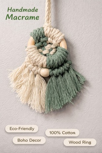 Handmade macrame car hanging - handmade,