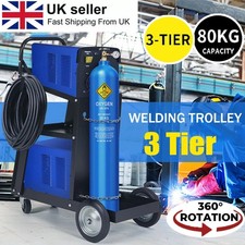 3 Tier Trolley Welding Cart for MIG TIG Welders Machine Welding Trolley w/ Chain