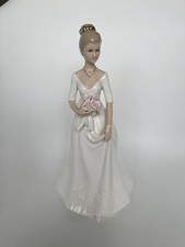 Leonardo Collection Porcelain Bride Figurine 25cm Roses Wedding Gift