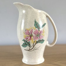 Crown Devon Vintage c1960s Opaque Cream Floral Pitcher / Small Jug