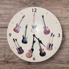 Rock Guitarists Clock Printed