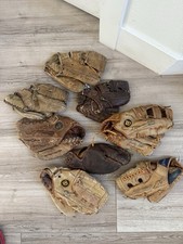 Lot of 7 Vintage Baseball  Gloves Rawlings Wilson Spalding Leather Gloves 