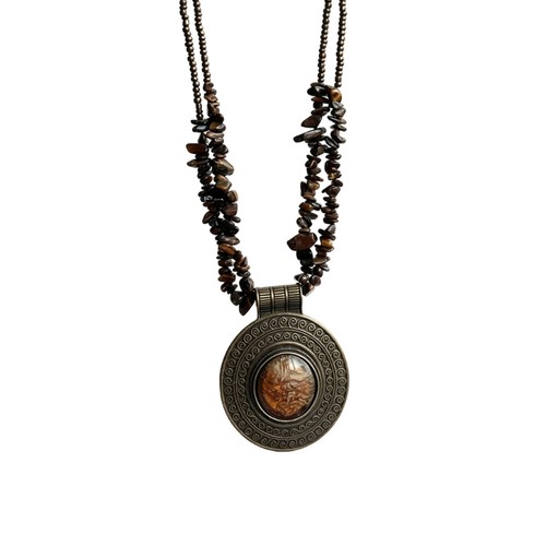 Beaded pendant necklace - beaded,
