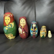 Authentic Models Russian Nesting Dolls Wooden Nativity Stacking Dolls Set