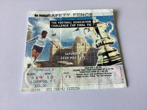 Ticket cup final 1993 - fa,