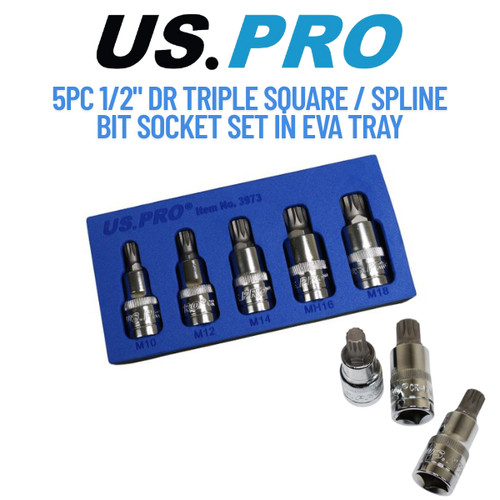 Pro tools 5pc spline - us, 1/2"