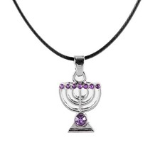 Purple Jewish MENORAH Hanukkah