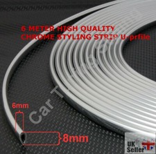 6 Metre Chrome Car Edge Guard Protector Moulding Trim Strip u-profile Peugeot