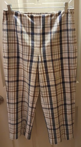 Beige checkered flat front - beige,