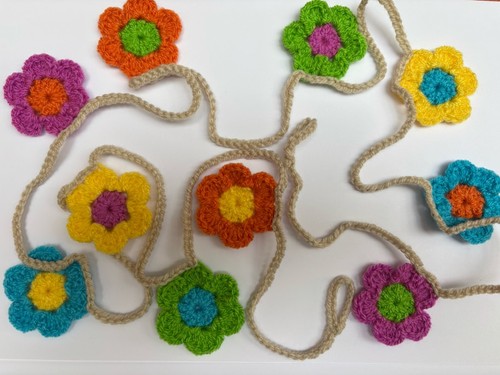 Bright colours daisy crochet - colours,