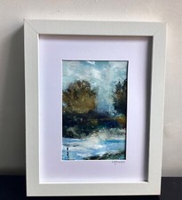 original Yorkshire river swale. Richmond countryside painting. Fishing walking