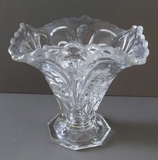 Vintage heavy glass vase - vintage,
