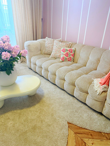 Cream fabric seater sofa - cream, 2
