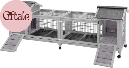 Rabbit hutch bunny cage - hutch, with