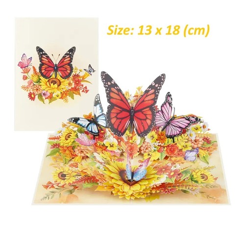 Pop sunflower card - up,