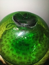 Vintage Hand Blown Green Glass