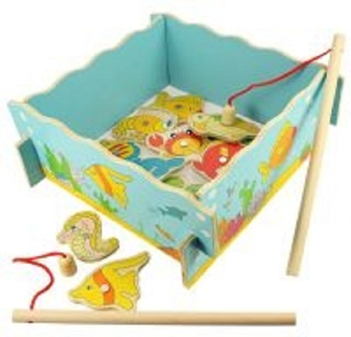 Magnetic wooden fishing game - magnetic,