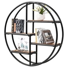 Industrial Round Wall Shelf