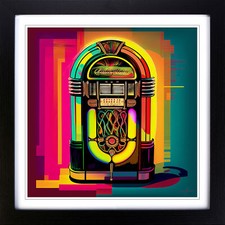 Jukebox fauvism framed - framed, canvas