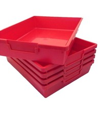 Red Plastic Storage Trays - 5