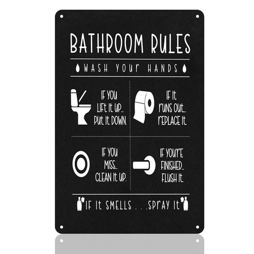 Funny bathroom signs - signs, metal