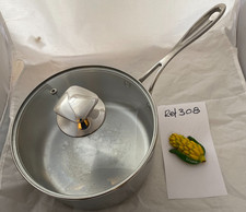 Quality VOGUE Stainless Steel Induction Saucepan + Glass Lid -20x10cm - Ref 308