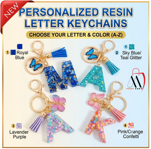 Diy letter keychain metal - diy, a