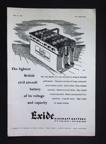 Original 1953 advert exide - 1953,