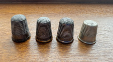 Vintage Metal Thimbles – Lot of 4 Mixed Sizes Mid-Century Sewing Collectables