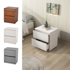 Bedside Table 2 Drawer Nightstand Table Bedside Drawers Wooden Bedroom Furniture