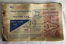 Motor Fuel Ration Book. Issued