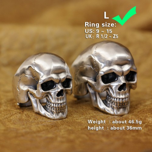 Glossy skull ring - ring, sterling