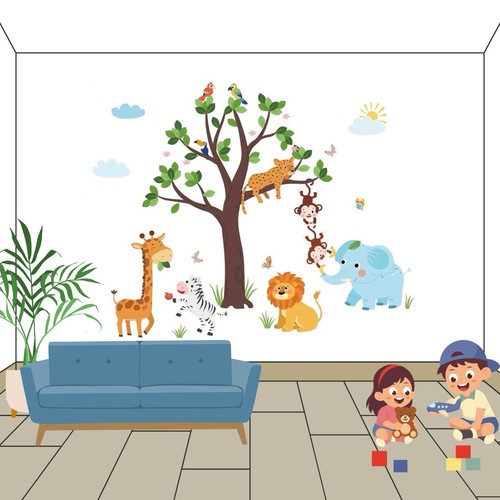 Jungle animals wall decals - jungle,