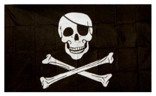 Jolly roger flag 5ft 3ft - 5ft,