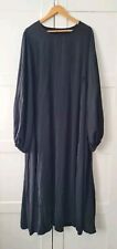 NEW Black Abaya Maxi Dress Balloon Sleeve Oversized Size XL Plain Casual