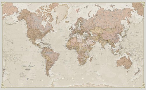 Giant world map antique - world,