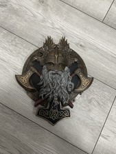 Viking Berserker Twin Axe Valhalla Wall Plaque 27cm