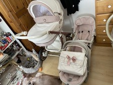 Bebecar pink and glitter pram - pink,