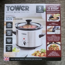 Tower 1.5 Litre Stainless Steel Slow Cooker