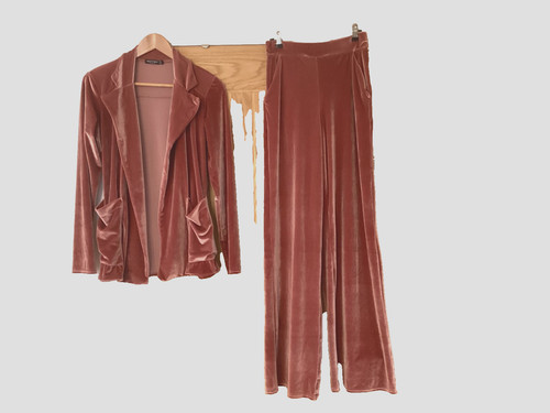 Dusty pink velvet - , trousers