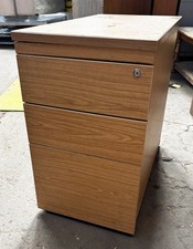3 Drawer Desk High Pedestal - Beech