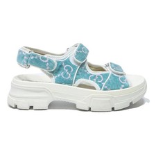 GUCCI Womens Teal Blue & White