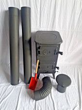 Log wood burner stove black - burner,