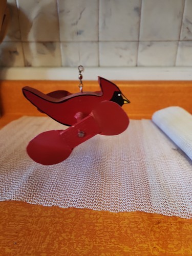 Wooden cardinal whirligig wind - cardinal,