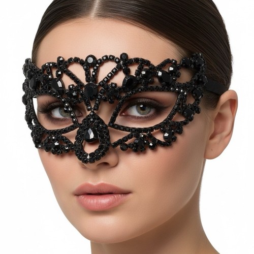 Black rhinestone crystal - black,