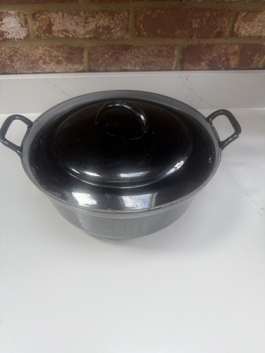 Vintage black enamel cast - vintage, iron