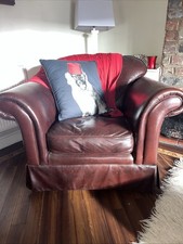 LAURA ASHLEY LEATHER ARMCHAIR
